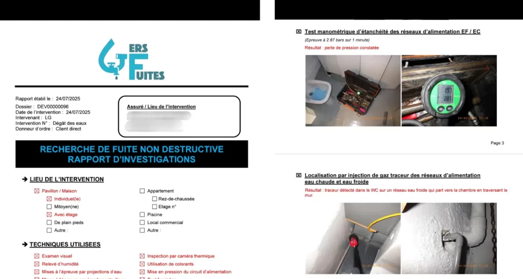 rapport analyse gers fuites