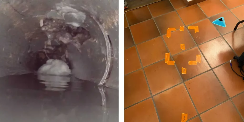 Spécialiste en cas de dégâts des eaux à Lectoure. 2 inspection canalisation lectoure gers fuites